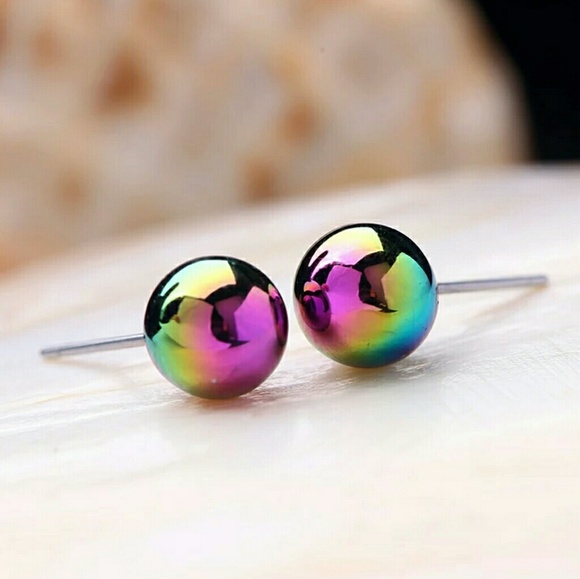 Iridescent Bees Dangle Earrings  Ear Jacket Style - Picture 4 of 6